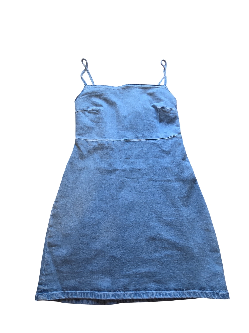 Zara Light Blue Denim Spaghetti Strap Mini Dress